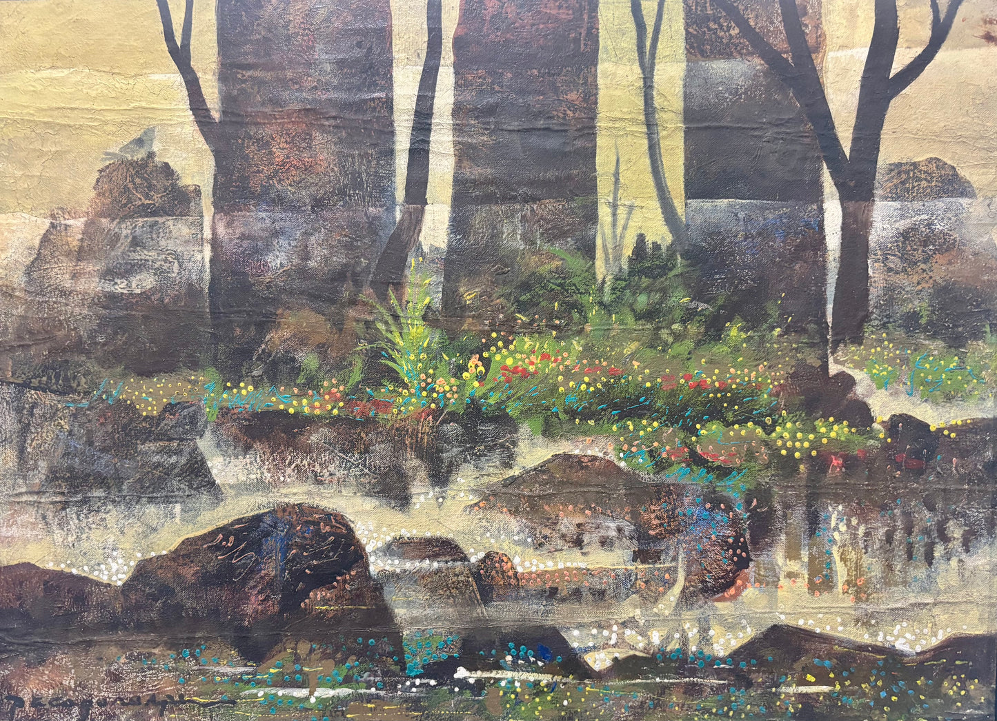 Old Abstract Painting Paco Gorospe