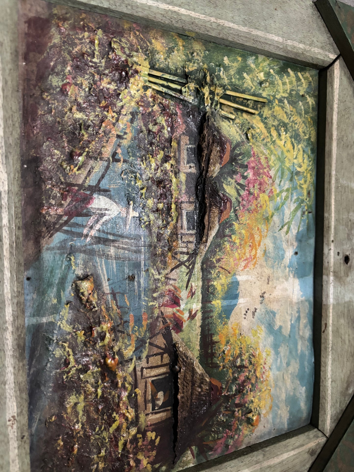 Old Pair of filipiniana painting orig wood frame