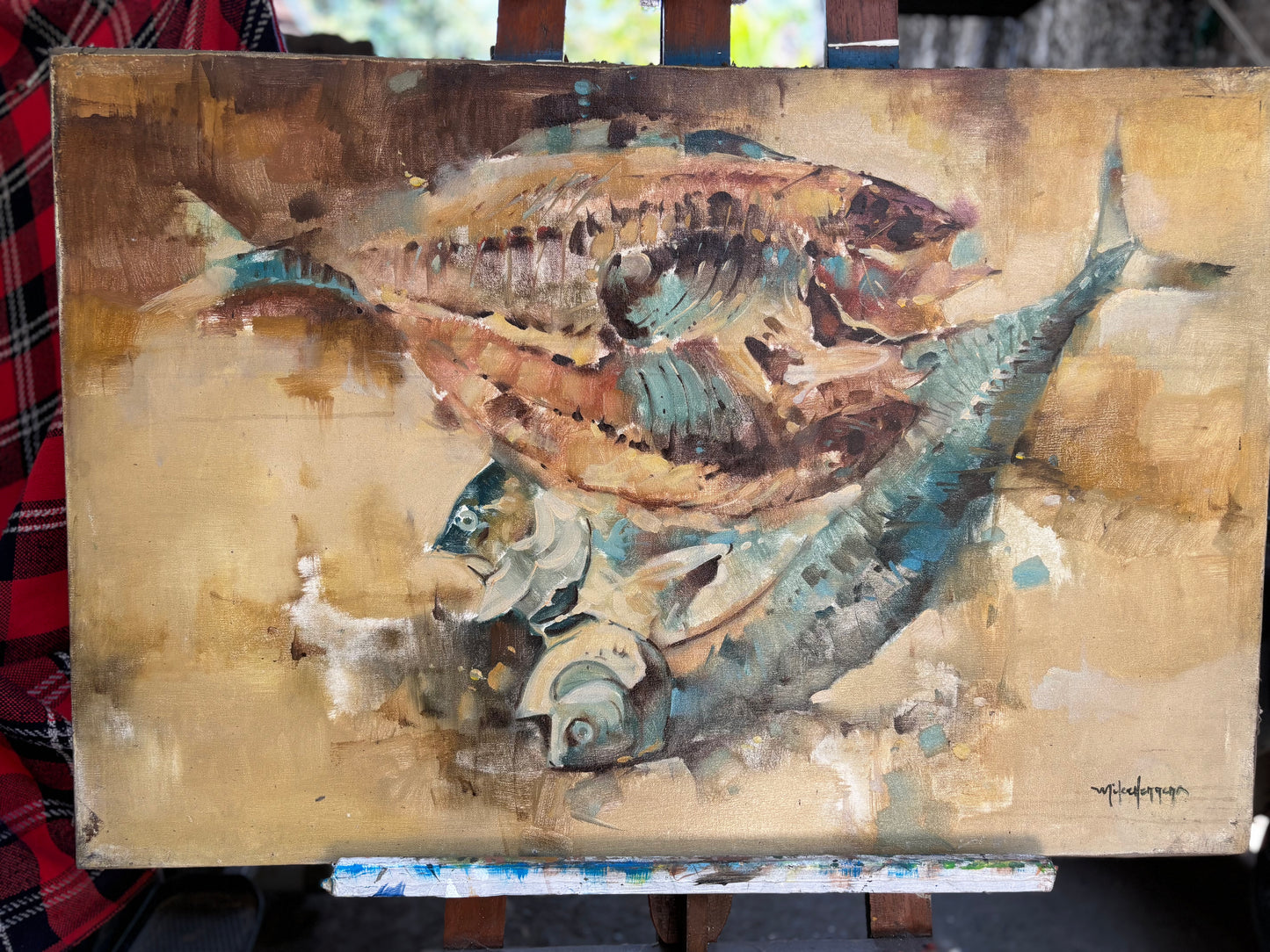 COD for Metro Manila and near by provinces only, Old Daing Abstract Painting by Mike Herrera ( please review all picture and details )