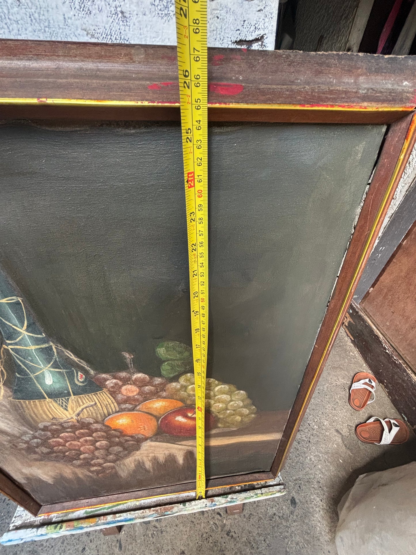 Old Painting Fruits and wine