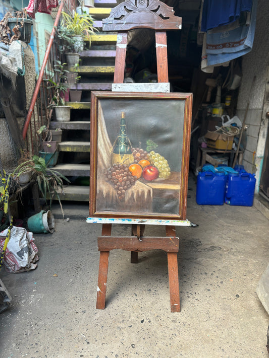 Old Painting Fruits and wine