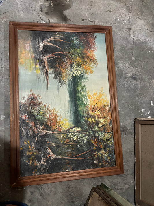 Old Painting with old logo of sm city at the back