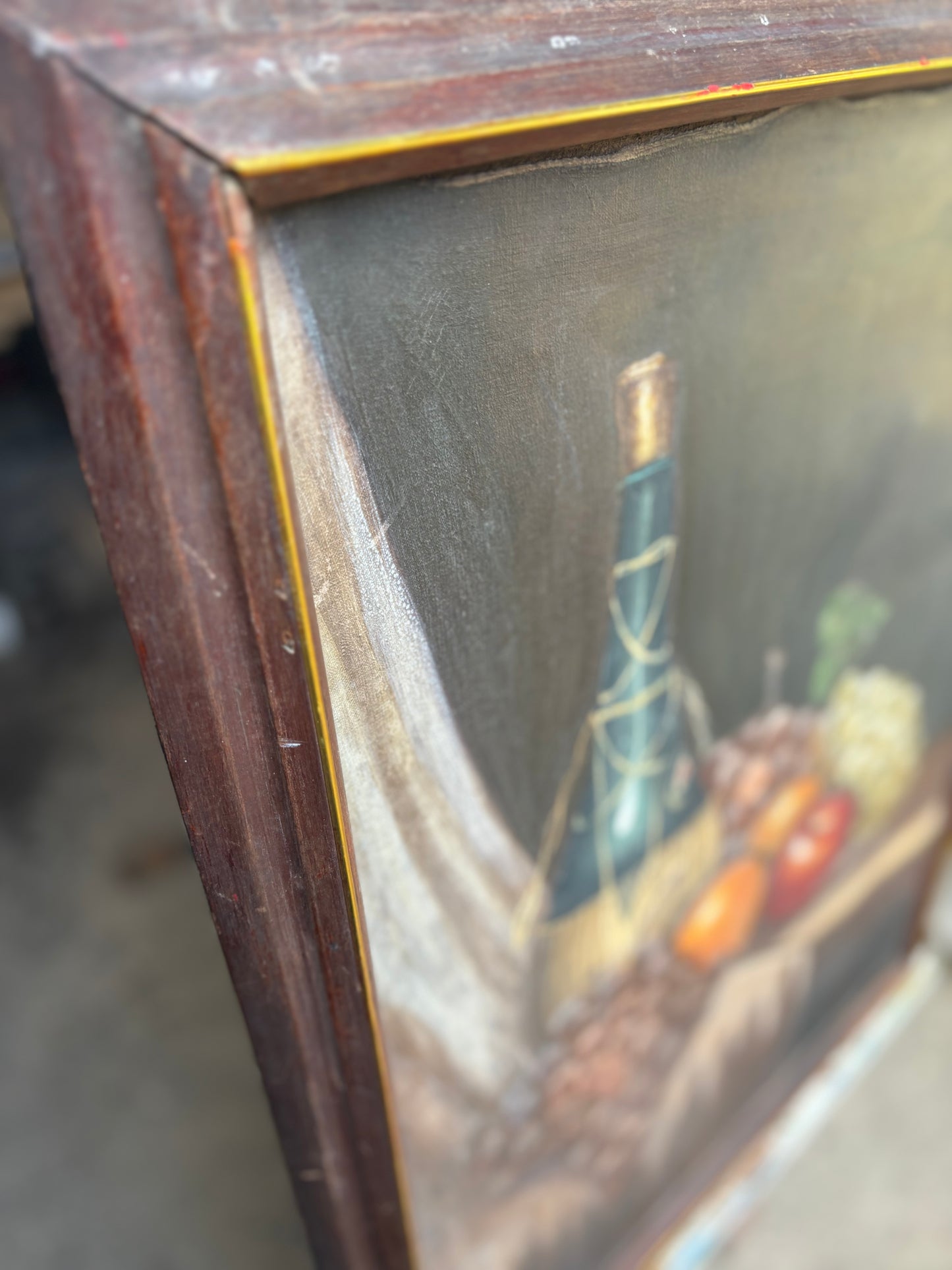 Old Painting Fruits and wine