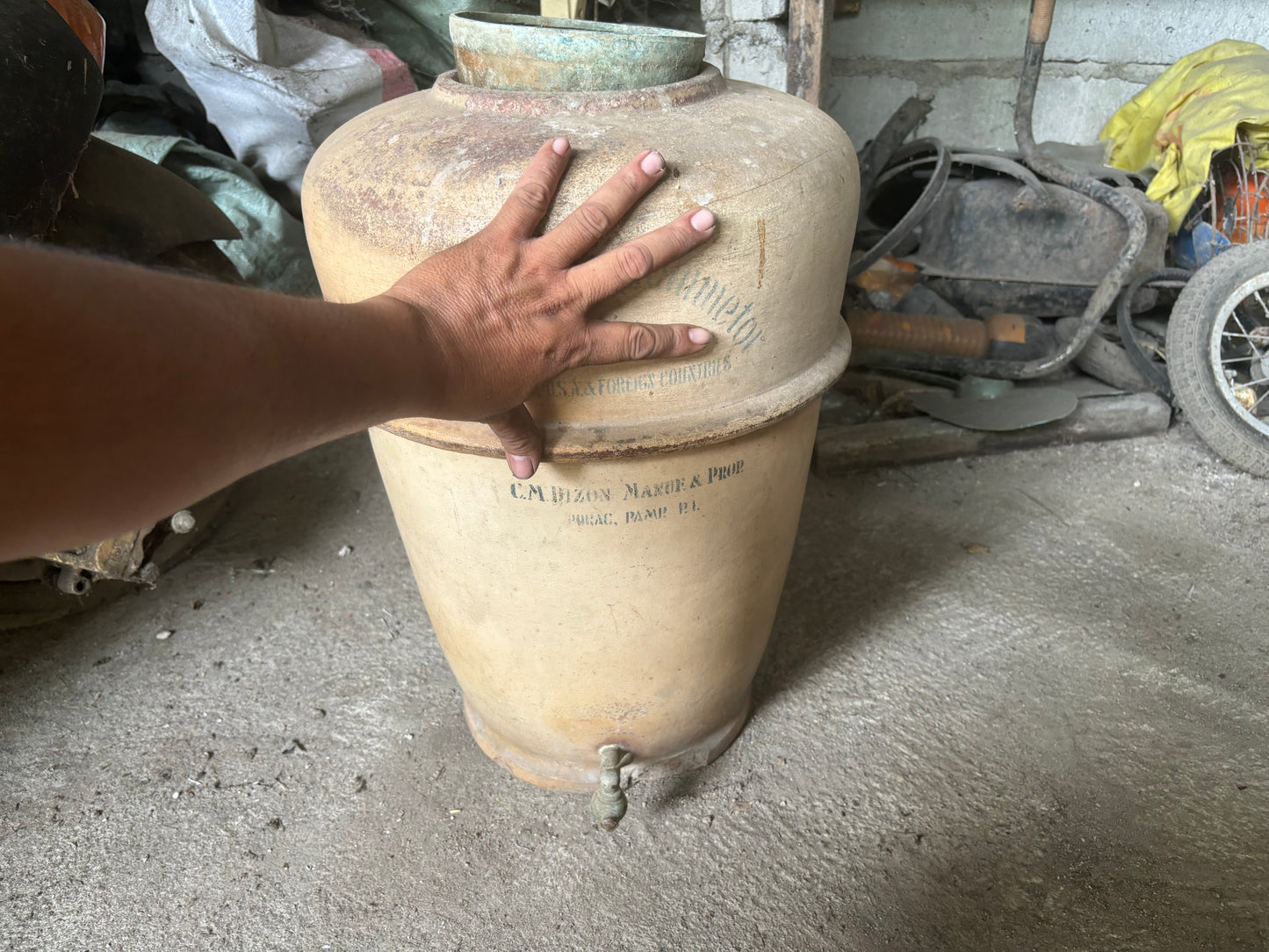 Rare Antique First local water Filter By Dizon made of Clay estimate 1890s to 1920s hight of cholera outbrake in the philippines